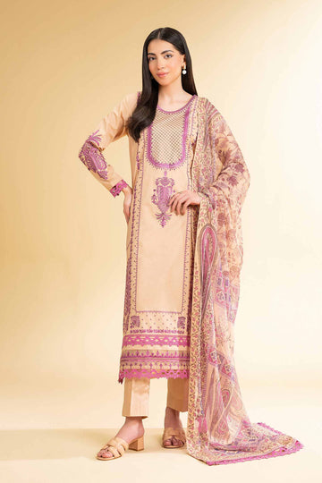 Nishat Linen 3 Piece - Digital Printed Embroidered Suit - 42501613 Online Shopping